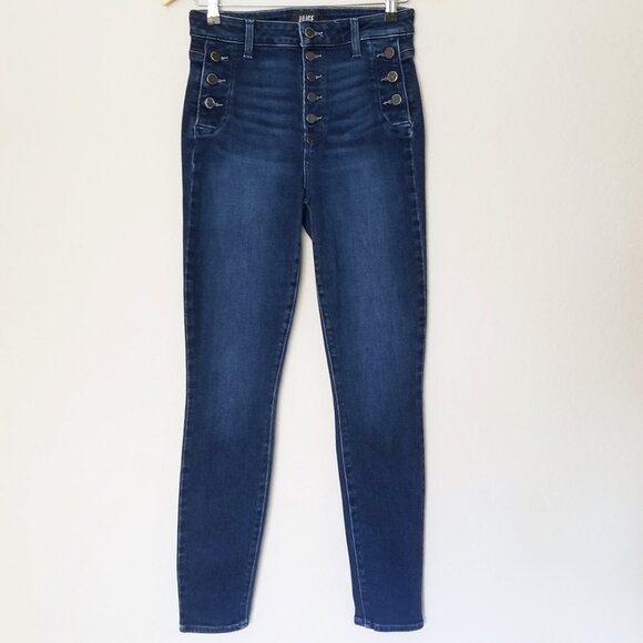 Paige Emmie Ankle High Rise Button Front Skinny Jeans in Model Denim 27 $249 - Picture 5 of 16